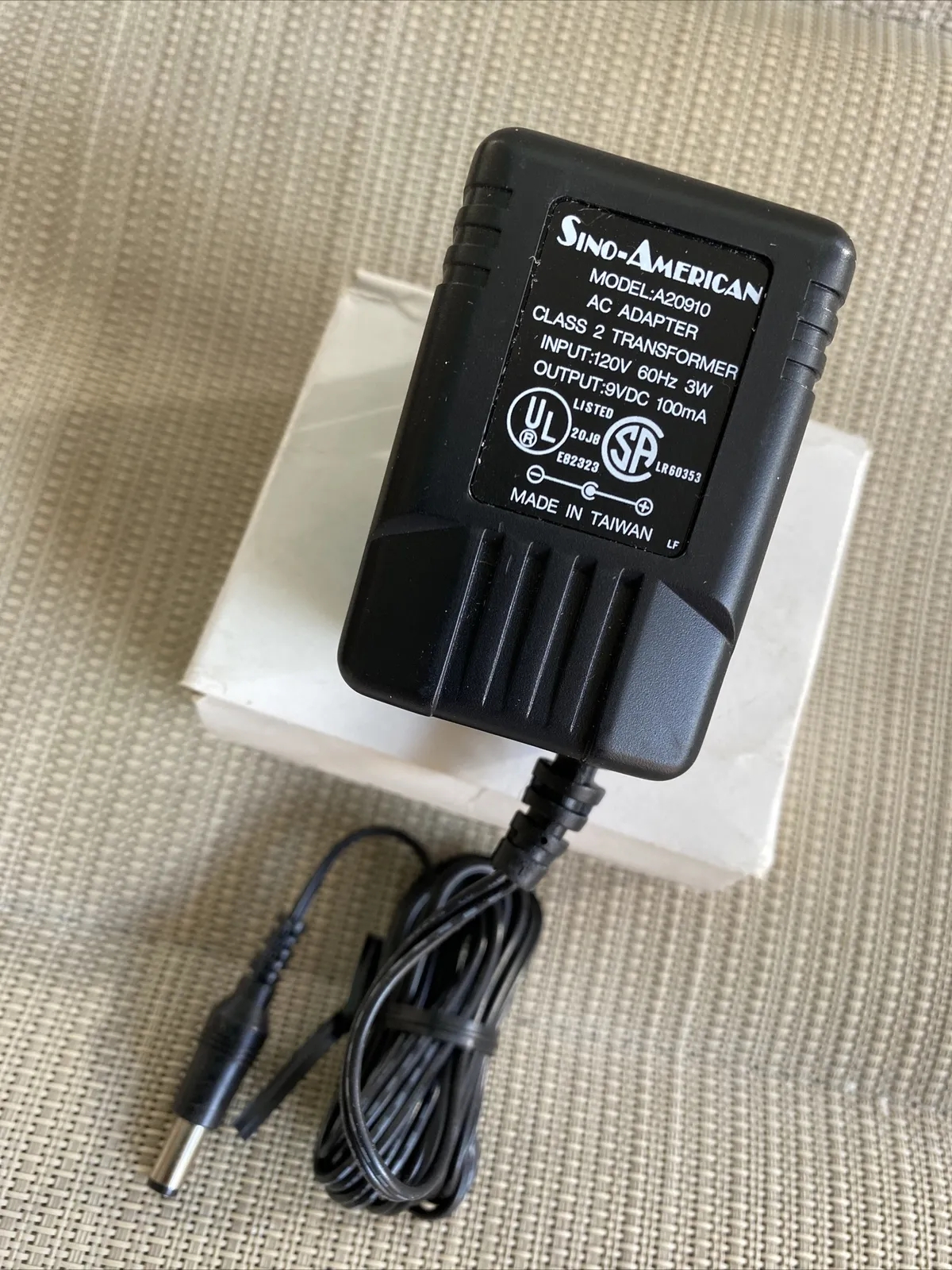 *Brand NEW*SINO-AMERICAN CLASS 2 TRANSFORMER 9vdc 100mA AC ADAPTER MODEL A20910 Power Supply